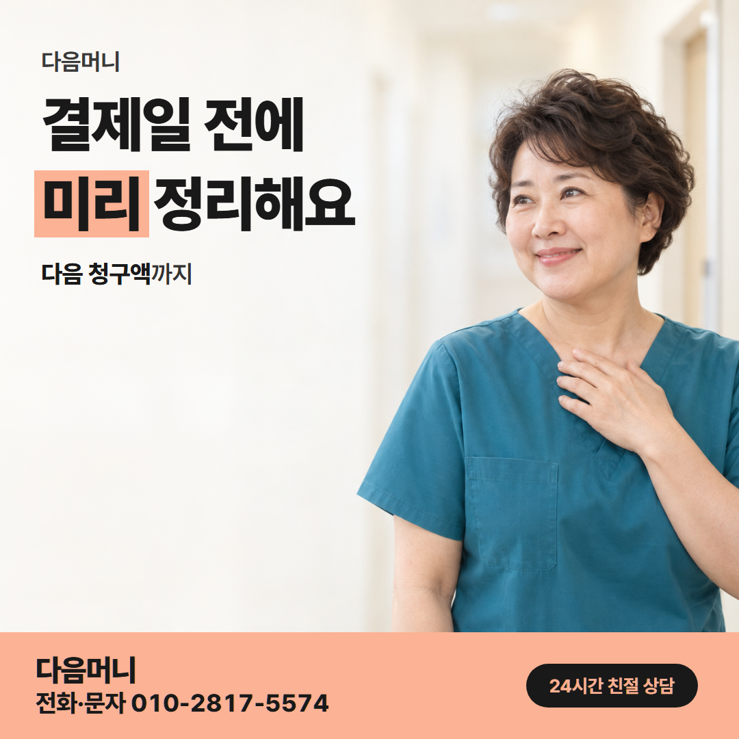 다음머니 신용카드할부현금화 회차 나눔 안내